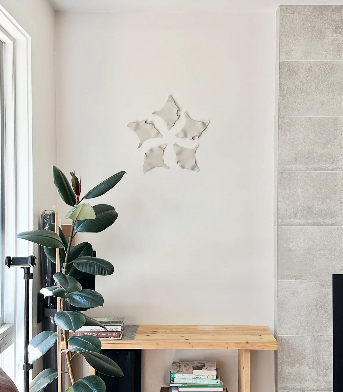 Handmade ceramic installation with natural light, Kirkland, WA